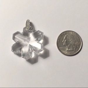Vintage 1.5” Swarovski Crystal Snowflake Pendant